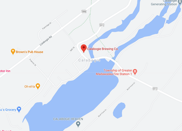 Calabogie, Ontario Brewery Taproom Location Map